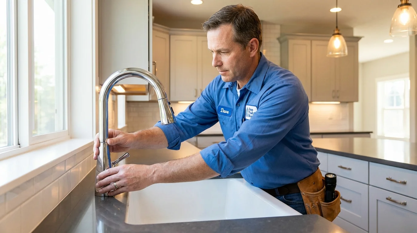 Kitchen faucet installation by Johns Plumbing LLC in Somerville
