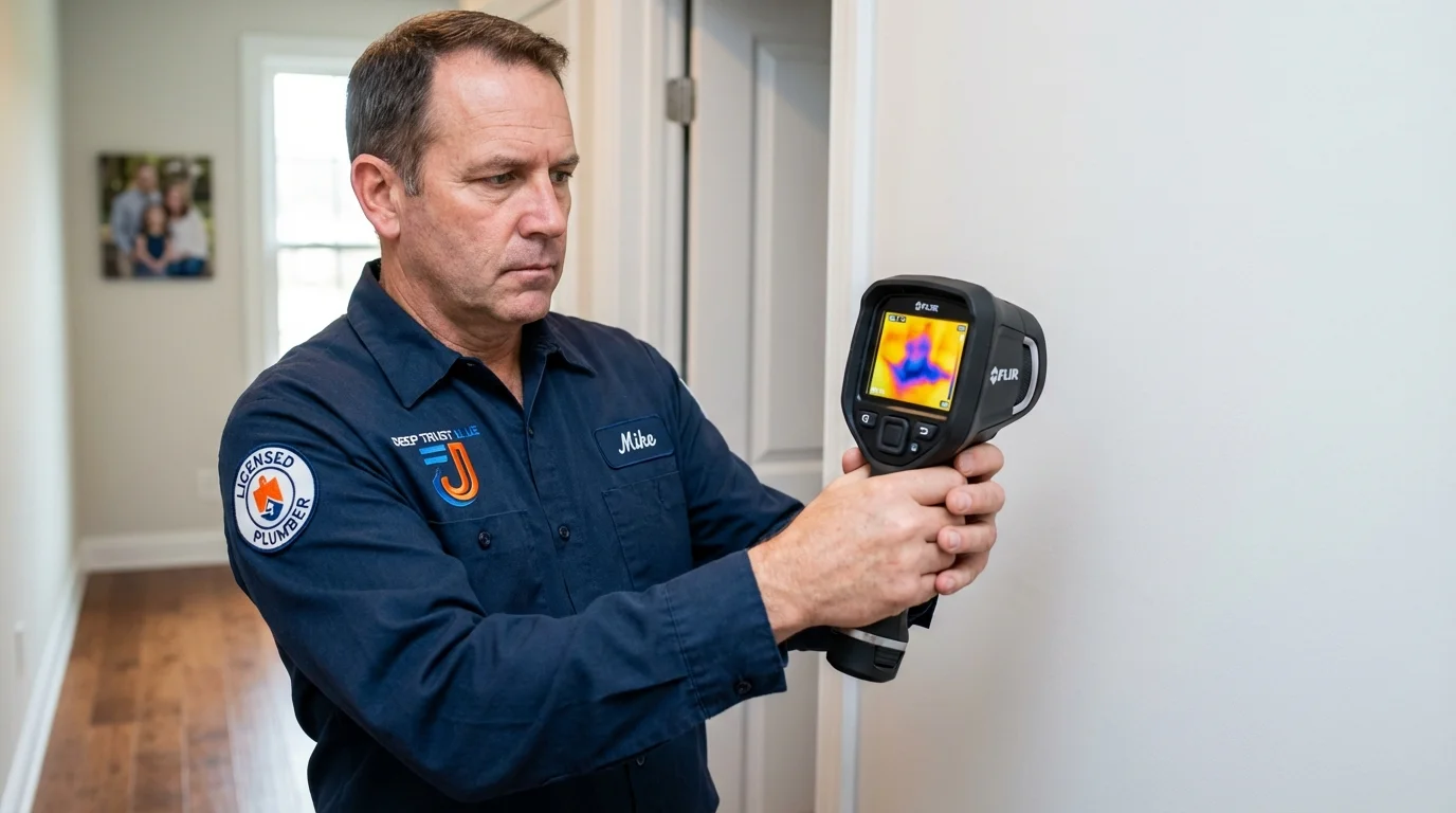 Thermal imaging leak detection by Johns Plumbing LLC in Somerville